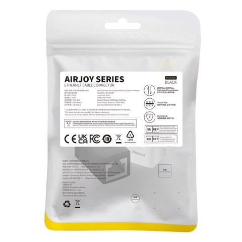 Złączka łącznik kabli sieciowych LAN Ethernet RJ-45 AirJoy czarna Złączka łącznik kabli sieciowych LAN Ethernet RJ-45 AirJoy czarna