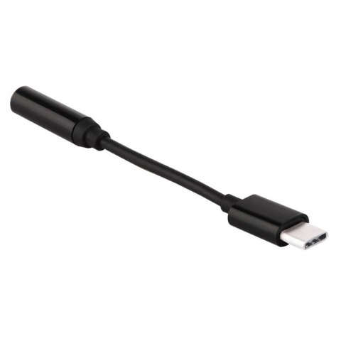 Adapter przejściówka z USB-C na gniazdo audio 3.5 mini jack czarny Adapter przejściówka z USB-C na gniazdo audio 3.5 mini jack czarny
