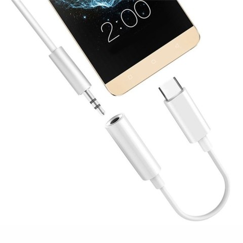 Adapter przejściówka z USB-C na gniazdo audio 3.5 mini jack czarny Adapter przejściówka z USB-C na gniazdo audio 3.5 mini jack czarny