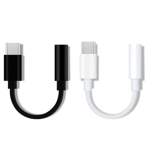 Adapter przejściówka z USB-C na gniazdo audio 3.5 mini jack czarny Adapter przejściówka z USB-C na gniazdo audio 3.5 mini jack czarny