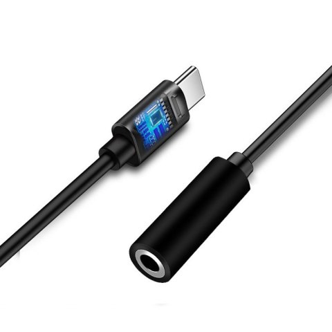 Adapter przejściówka z USB-C na gniazdo audio 3.5 mini jack czarny Adapter przejściówka z USB-C na gniazdo audio 3.5 mini jack czarny