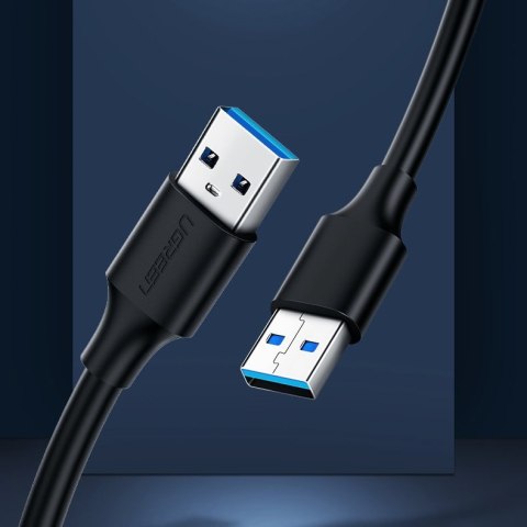 Kabel przewód USB 2.0 męski 0.5m czarny Kabel przewód USB 2.0 męski 0.5m czarny