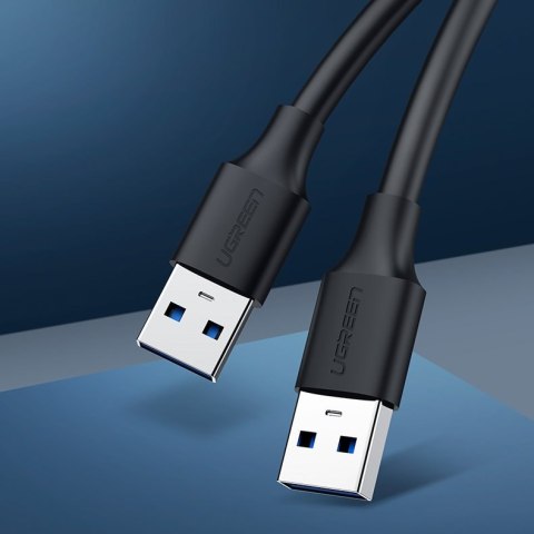 Kabel przewód USB 2.0 męski 0.5m czarny Kabel przewód USB 2.0 męski 0.5m czarny