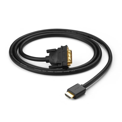Kabel przewód przejściówka HDMI - DVI 4K 60Hz 30AWG 1m czarny Kabel przewód przejściówka HDMI - DVI 4K 60Hz 30AWG 1m czarny