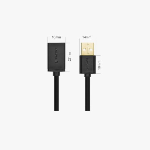 Przedłużacz do kabla przewodu USB 1m czarny Przedłużacz do kabla przewodu USB 1m czarny