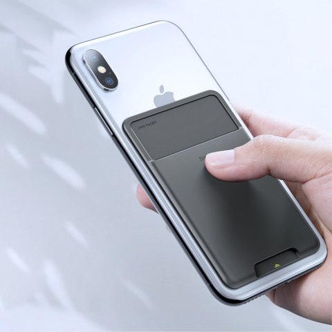 Samoprzylepne etui do telefonu na kartę kredytową dokumenty szary Samoprzylepne etui do telefonu na kartę kredytową dokumenty szary
