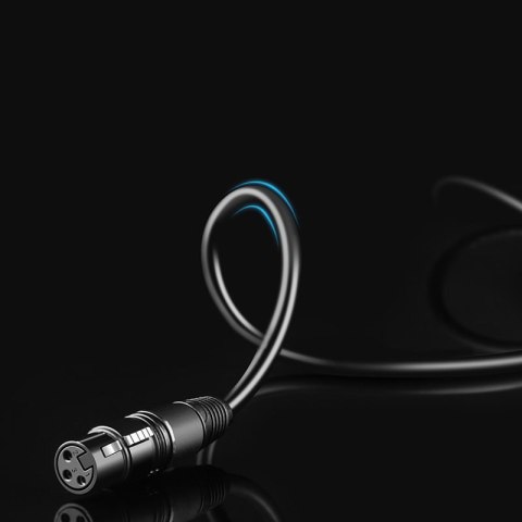 Przejściówka kabel audio do mikrofonu XLR żeński - 6.35 mm jack męski 2m czarny Przejściówka kabel audio do mikrofonu XLR żeński - 6.35 mm jack męski 2m czarny