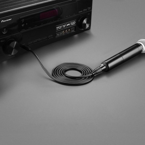 Przejściówka kabel audio do mikrofonu XLR żeński - 6.35 mm jack męski 2m czarny Przejściówka kabel audio do mikrofonu XLR żeński - 6.35 mm jack męski 2m czarny