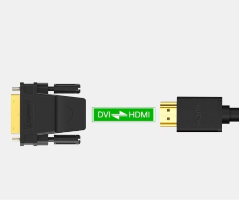 Przejściówka wtyczka HDMI żeński - DVI męski FHD 60Hz czarny Przejściówka wtyczka HDMI żeński - DVI męski FHD 60Hz czarny