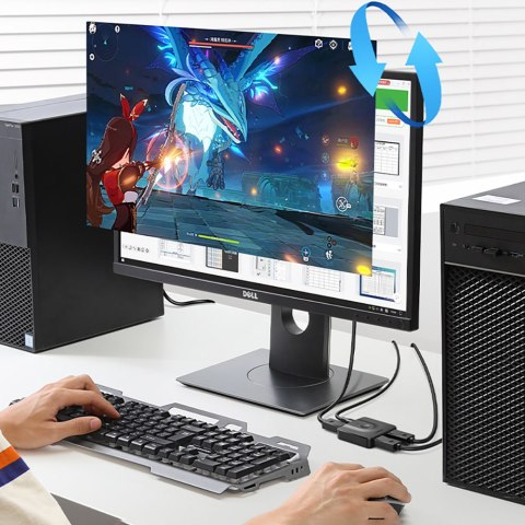 2x DisplayPort wejście do 1x DisplayPort wyjście przełącznik 4K 1080p czarny 2x DisplayPort wejście do 1x DisplayPort wyjście przełącznik 4K 1080p czarny