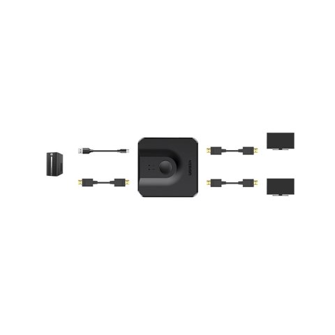 2x DisplayPort wejście do 1x DisplayPort wyjście przełącznik 4K 1080p czarny 2x DisplayPort wejście do 1x DisplayPort wyjście przełącznik 4K 1080p czarny