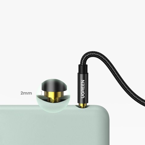 Kabel przewód audio 2x mini jack 3.5mm 2m czarny Kabel przewód audio 2x mini jack 3.5mm 2m czarny