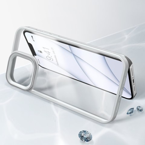 Pancerne odporne etui do iPhone 13 Pro Max z żelową ramką szary Pancerne odporne etui do iPhone 13 Pro Max z żelową ramką szary
