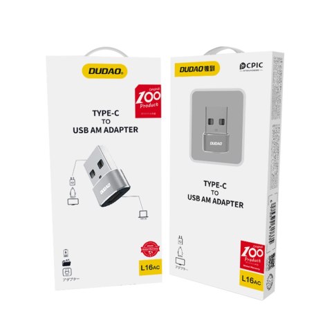 Adapter przejściówka ze złącza USB-C na zwykły USB czarny Adapter przejściówka ze złącza USB-C na zwykły USB czarny