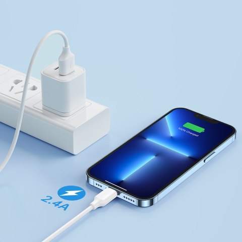 Kabel do ładowania i transmisji danych iPhone USB - Lightning 2.4A 2m biały Kabel do ładowania i transmisji danych iPhone USB - Lightning 2.4A 2m biały
