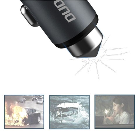 Ładowarka samochodowa z młotkiem bezpieczeństwa do szyb 2x USB 5V 3.1A szary Ładowarka samochodowa z młotkiem bezpieczeństwa do szyb 2x USB 5V 3.1A szary