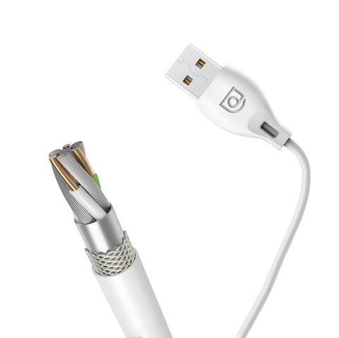 Przewód kabel USB - USB-C 2.1A 1m biały Przewód kabel USB - USB-C 2.1A 1m biały