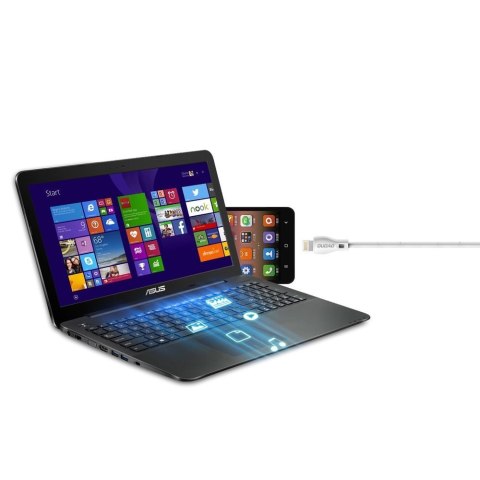 Przewód kabel USB - micro USB 2.4A 2m biały Przewód kabel USB - micro USB 2.4A 2m biały