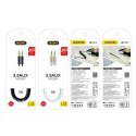 Rozciągliwy kabel przewód audio AUX mini jack 3.5mm sprężynka 150cm czarny