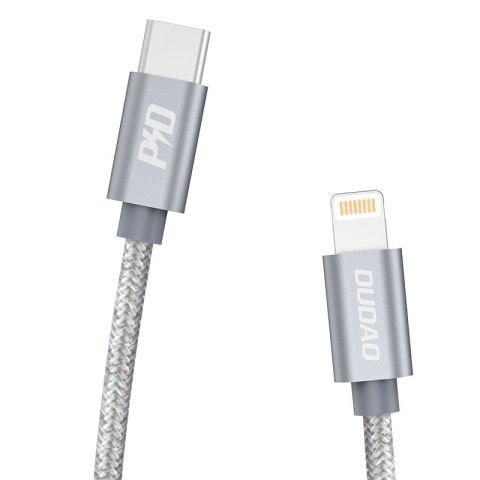Wytrzymały kabel przewód do iPhone USB-C - Lightning Power Delivery 45W 1m szary Wytrzymały kabel przewód do iPhone USB-C - Lightning Power Delivery 45W 1m szary