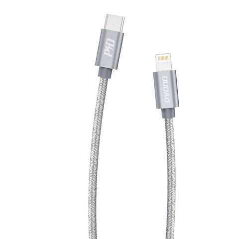 Wytrzymały kabel przewód do iPhone USB-C - Lightning Power Delivery 45W 1m szary Wytrzymały kabel przewód do iPhone USB-C - Lightning Power Delivery 45W 1m szary