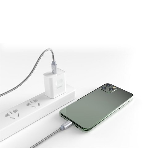 Wytrzymały kabel przewód do iPhone USB-C - Lightning Power Delivery 45W 1m szary Wytrzymały kabel przewód do iPhone USB-C - Lightning Power Delivery 45W 1m szary