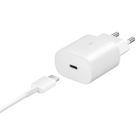2w1 Ładowarka sieciowa 25W + kabel przewód USB-C 1m biały 2w1 Ładowarka sieciowa 25W + kabel przewód USB-C 1m biały