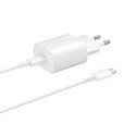 2w1 Ładowarka sieciowa 25W + kabel przewód USB-C 1m biały