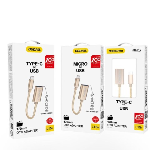 Adapter przejściówka kabel OTG z USB na USB-C szary Adapter przejściówka kabel OTG z USB na USB-C szary