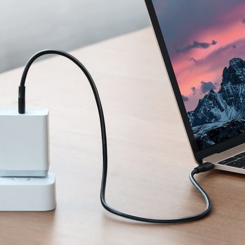 Kabel przewód USB-C do ładowania i transferu danych 3A 2m czarny Kabel przewód USB-C do ładowania i transferu danych 3A 2m czarny