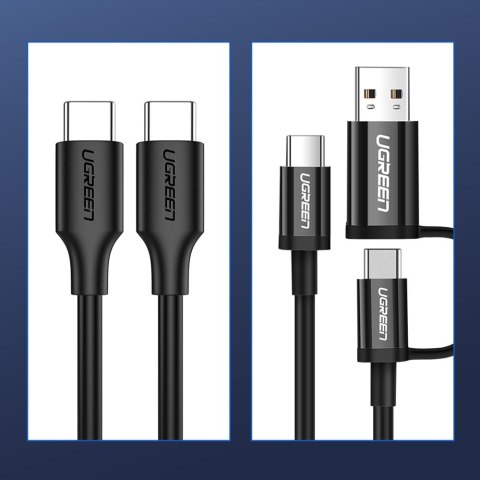 Kabel przewód USB-C do ładowania i transferu danych 3A 2m czarny Kabel przewód USB-C do ładowania i transferu danych 3A 2m czarny