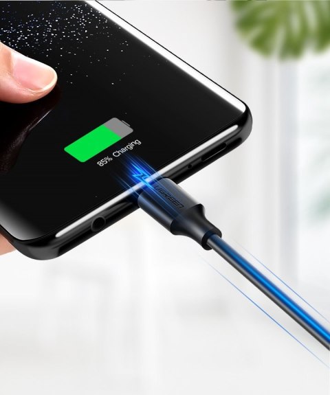 Kabel przewód USB - USB-C 2A 0.5m czarny Kabel przewód USB - USB-C 2A 0.5m czarny