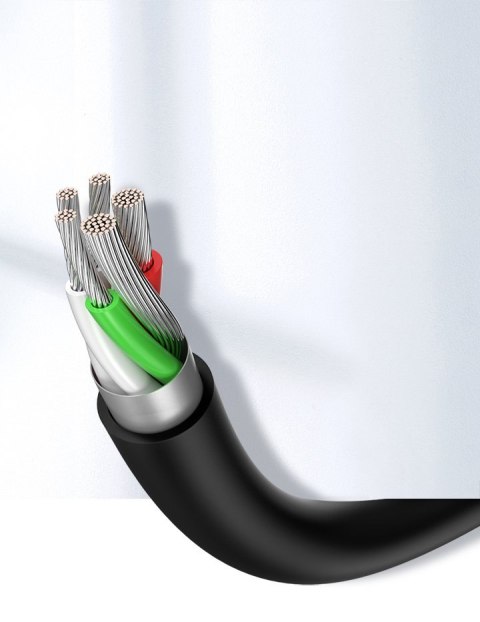 Kabel przewód USB - USB-C 2A 0.5m czarny Kabel przewód USB - USB-C 2A 0.5m czarny