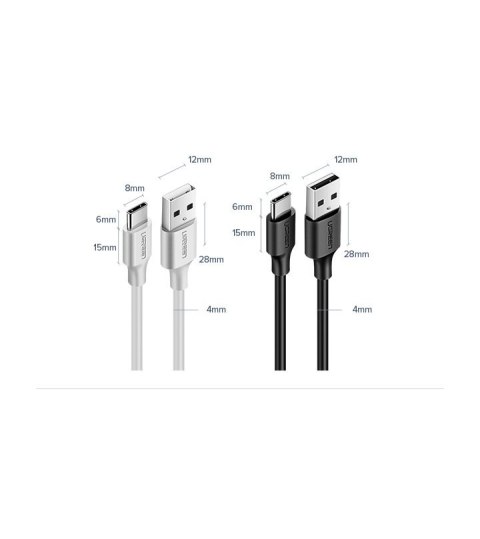 Kabel przewód USB - USB-C 2A 0.5m czarny Kabel przewód USB - USB-C 2A 0.5m czarny