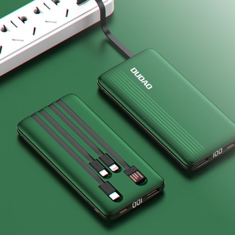Powerbank 10000mAh K4Pro z wbudowanymi kablami wyświetlacz LED zielony Powerbank 10000mAh K4Pro z wbudowanymi kablami wyświetlacz LED zielony