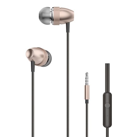 Słuchawki dokanałowe zestaw słuchawkowy ze złączem 3,5 mm mini jack złoty Słuchawki dokanałowe zestaw słuchawkowy ze złączem 3,5 mm mini jack złoty