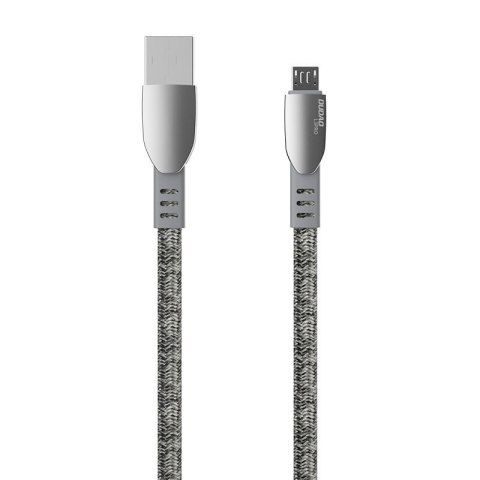 Wytrzymały przewód kabel pleciony USB - micro USB 5A 1m szary Wytrzymały przewód kabel pleciony USB - micro USB 5A 1m szary