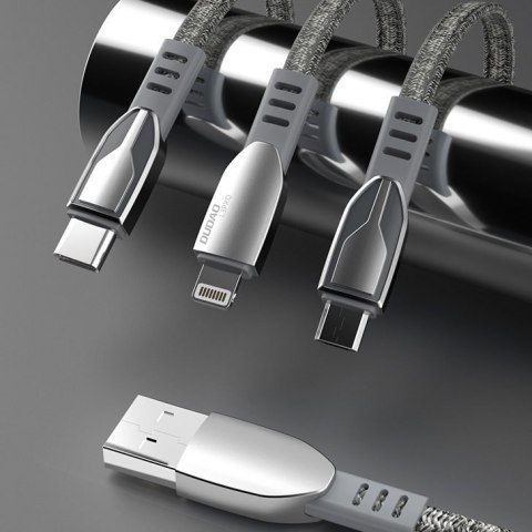 Wytrzymały przewód kabel pleciony USB - micro USB 5A 1m szary Wytrzymały przewód kabel pleciony USB - micro USB 5A 1m szary