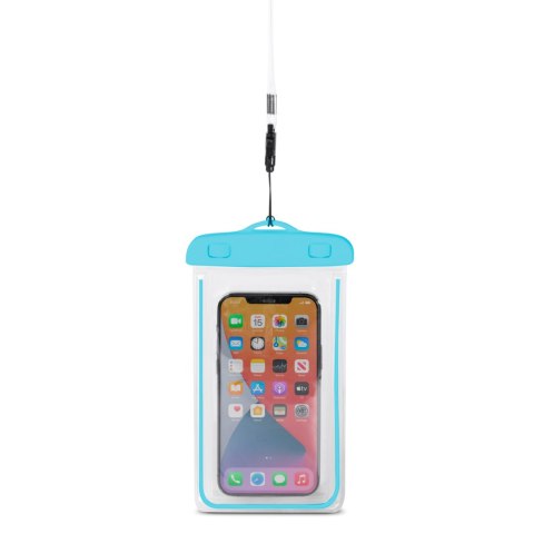 Etui wodoszczelne na telefon PVC ze smyczą Outdoor - niebieskie Etui wodoszczelne na telefon PVC ze smyczą Outdoor - niebieskie