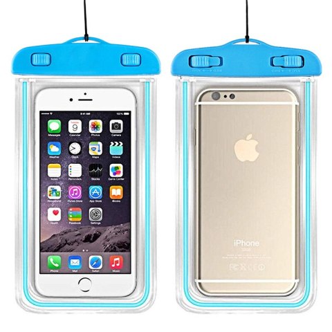 Etui wodoszczelne na telefon PVC ze smyczą Outdoor - niebieskie Etui wodoszczelne na telefon PVC ze smyczą Outdoor - niebieskie