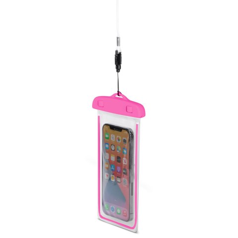 Etui wodoszczelne na telefon PVC ze smyczą Outdoor - różowe Etui wodoszczelne na telefon PVC ze smyczą Outdoor - różowe
