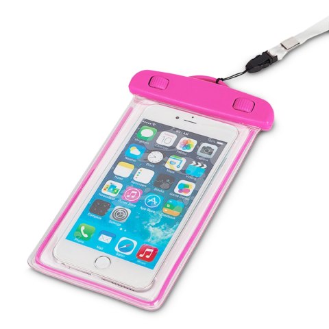 Etui wodoszczelne na telefon PVC ze smyczą Outdoor - różowe Etui wodoszczelne na telefon PVC ze smyczą Outdoor - różowe