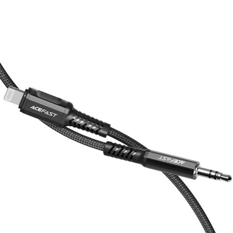 Kabel przewód audio AUX do iPhone MFI Lightning - 3.5mm mini jack 1.2m czarny Kabel przewód audio AUX do iPhone MFI Lightning - 3.5mm mini jack 1.2m czarny