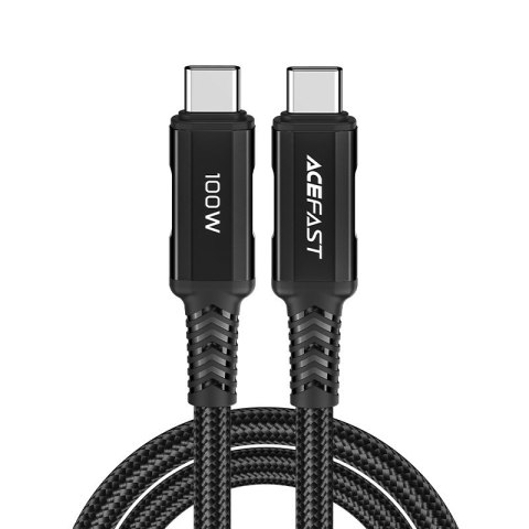 Kabel przewód w oplocie USB-C 100W 20V 5A 2m czarny Kabel przewód w oplocie USB-C 100W 20V 5A 2m czarny