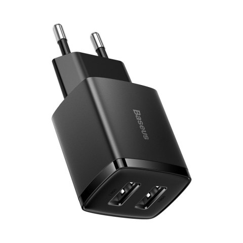 Ładowarka sieciowa Compact 2x USB 10.5W czarny Ładowarka sieciowa Compact 2x USB 10.5W czarny