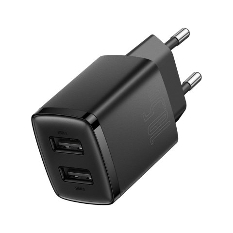 Ładowarka sieciowa Compact 2x USB 10.5W czarny Ładowarka sieciowa Compact 2x USB 10.5W czarny
