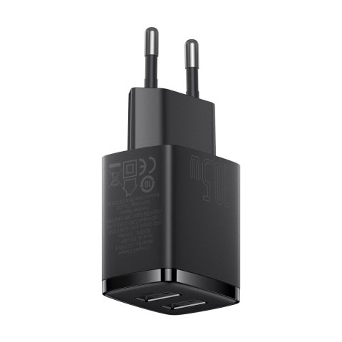Ładowarka sieciowa Compact 2x USB 10.5W czarny Ładowarka sieciowa Compact 2x USB 10.5W czarny