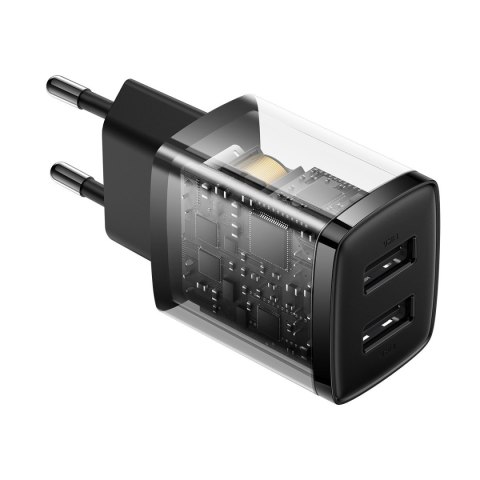 Ładowarka sieciowa Compact 2x USB 10.5W czarny Ładowarka sieciowa Compact 2x USB 10.5W czarny