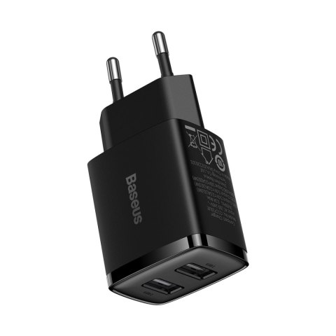 Ładowarka sieciowa Compact 2x USB 10.5W czarny Ładowarka sieciowa Compact 2x USB 10.5W czarny