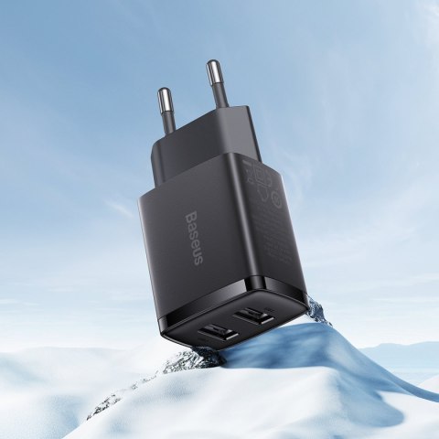 Ładowarka sieciowa Compact 2x USB 10.5W czarny Ładowarka sieciowa Compact 2x USB 10.5W czarny